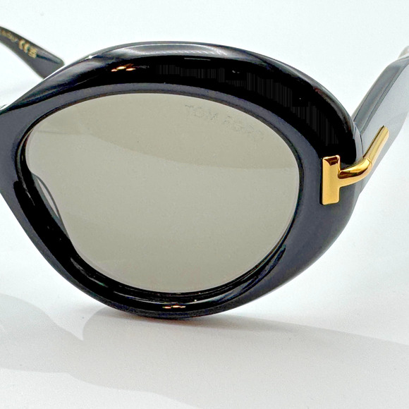 Tom Ford Sunglasses Icon TF1328 01A Black Oval Frame Gray Lens 55-18-140 main image 12